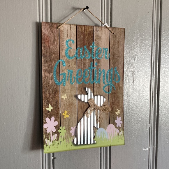 2/$20 NWT Beautiful Glittered Easter Blessings Die Cast Metal 🐇 Decoration Sign - Picture 14 of 17